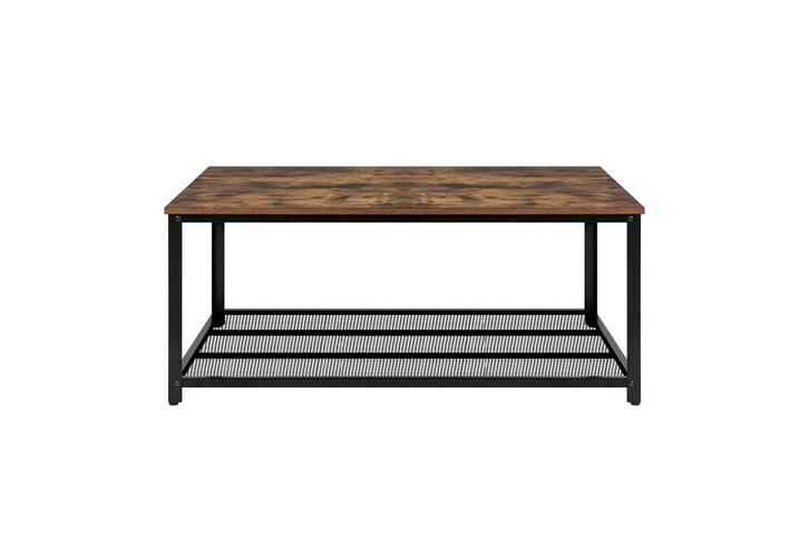 IvoQ Salontafel Industrieel Houtlook 2 Lagen, Huis en Inrichting, Tafels | Salontafels, Nieuw, Verzenden