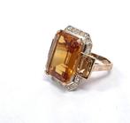 Zonder minimumprijs - Ring - 9 kt. Roségoud, Zilver Citrien, Sieraden, Tassen en Uiterlijk, Ringen, Nieuw