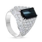 Ring - 18 karaat Witgoud -  3.10ct. tw. Toermalijn - Diamant, Sieraden, Tassen en Uiterlijk, Ringen, Nieuw