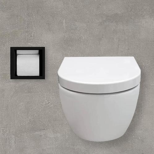 Sani Royal Inbouw Reserve WC Rolhouder RVS Mat Zwart, Doe-het-zelf en Verbouw, Sanitair