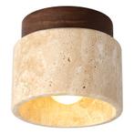 Japanse LED Plafondlamp Rond Steen en Hout, Verzenden, Nieuw