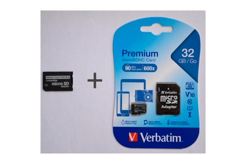 Adapter Memory Stick Pro Duo + 32gb microSDHC, Audio, Tv en Foto, Fotografie | Geheugenkaarten, Memory stick, Nieuw, 32 GB, Ophalen of Verzenden