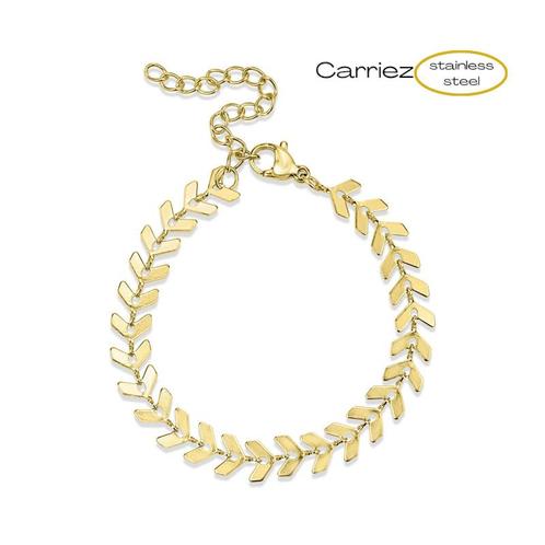 Goldplated chevron armband enkelband- stainless steel, Sieraden, Tassen en Uiterlijk, Enkelbandjes en Enkelkettinkjes, Nieuw, Verzenden