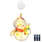 Kerstverlichting Raam Sneeuwpop - 16x21cm - Inclusief, Verzenden, Nieuw