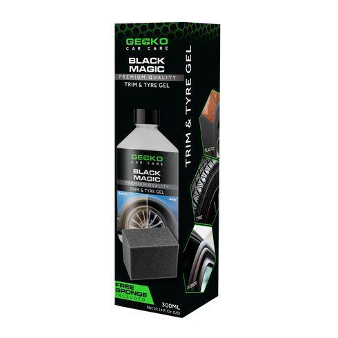 Gecko Black Magic Trim en Bandengel + Applicator Spons ..., Auto diversen, Onderhoudsmiddelen, Verzenden