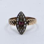 Ring - 14 karaat Geel goud - 0.04ct. tw. Gemengde edelstenen, Nieuw