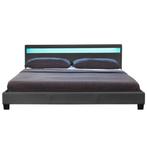 Gestoffeerd bed Paris - 140 x 200 cm - Donkergrijs - LED Ver, Verzenden, Nieuw