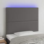 vidaXL Hoofdbord LED 80x5x118/128 cm kunstleer grijs, Verzenden, Nieuw, Grijs, Overige materialen