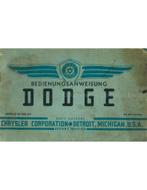 1938 DODGE D8 | D8X INSTRUCTIEBOEKJE DUITS, Auto diversen, Handleidingen en Instructieboekjes