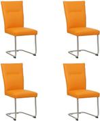 Oranje leren  |  oranje leer | NIEUW, Huis en Inrichting, Stoelen, Ophalen of Verzenden, Nieuw, Leer, Vier