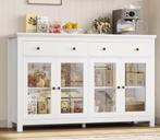 Dressoir 140 cm met Lades & Glazen Deuren – Buffetkast, Verzenden, Nieuw