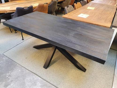 Eettafel recht | 280x100cm  | Mangohout | Zwart, Huis en Inrichting, Tafels | Eettafels, Nieuw, Ophalen