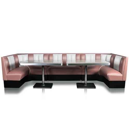 Bel Air Diner Booth Horseshoe Combinatie Dusty Rose, Huis en Inrichting, Banken | Bankstellen, Ophalen