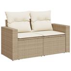 Tuinbank 2-zits beige - Retourdeal! Comfortabel & Goedkoop!, Ophalen of Verzenden, Nieuw, Rotan