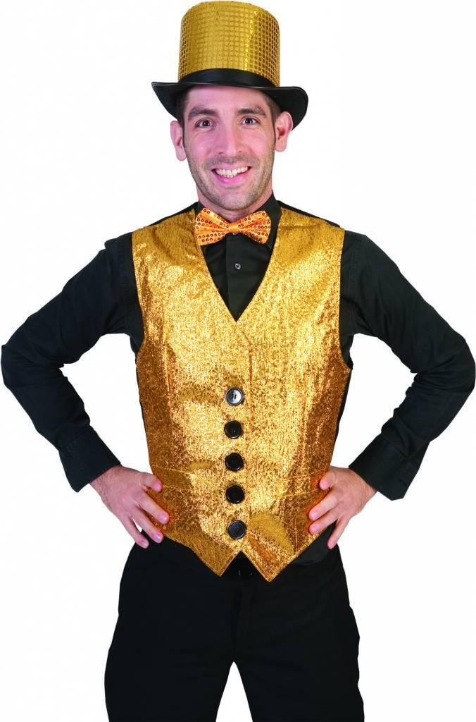 Gouden gilet Show heren, Kleding | Heren, Carnavalskleding en Feestkleding, Nieuw, Ophalen of Verzenden