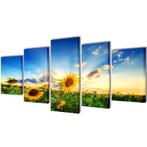 vidaXL Canvas muurdruk print zonnebloem 200 x 100 cm, Verzenden, Nieuw