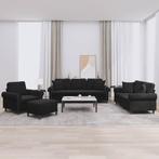 vidaXL 4-delige Loungeset met kussens fluweel zwart, Huis en Inrichting, Banken | Bankstellen, Verzenden, Nieuw, Vierpersoons of meer