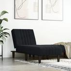 vidaXL Chaise longue fluweel zwart, Huis en Inrichting, Banken | Sofa's en Chaises Longues, Verzenden, Nieuw