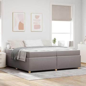 vidaXL Bedframe met matras Taupe 200 x 200 cm Stof beschikbaar voor biedingen