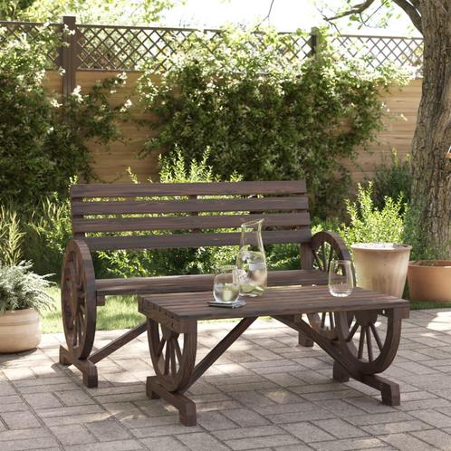 vidaXL 2-delige Loungeset massief vurenhout, Tuin en Terras, Tuinsets en Loungesets, Loungeset, Nieuw, Hout, Verzenden