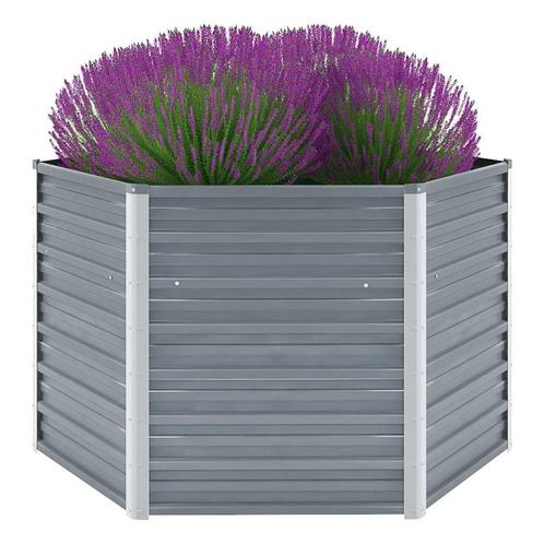 vidaXL Plantenbak verhoogd 129x129x77 cm gegalvaniseerd, Tuin en Terras, Bloembakken en Plantenbakken, 100 cm of meer, Nieuw, Metaal