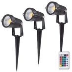 Set van 3 Tuinspots Burano | 6 watt | RGBW | IP65 | Mat zwar, Verzenden, Minder dan 50 watt, Nieuw, Netvoeding