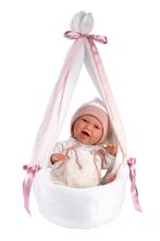 Llorens Pop Mimi Sonrisas Capazo Cigüeña Rosa 42 Cm, Kinderen en Baby's, Speelgoed | Poppen, Ophalen of Verzenden, Nieuw, Overige typen