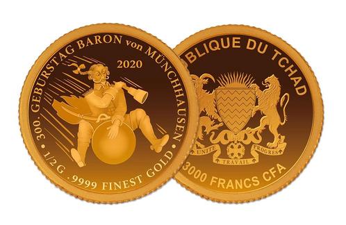 Kleinste goud 300 jaar Baron von Münchhausen, Postzegels en Munten, Munten | Nederland, Verzenden