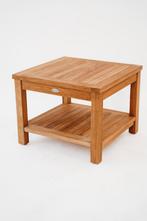 Teakea - Teak Tuin Salontafel | 60x60cm | Met Onderblad, Huis en Inrichting, 50 tot 100 cm, Verzenden, Nieuw, Natuurlijk