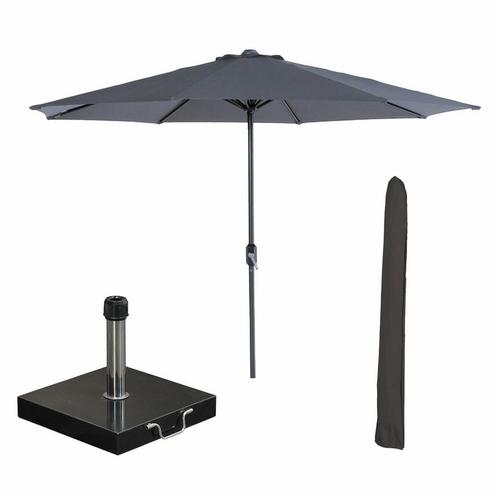 Garden Impressions Lotus stokparasol Ø300 cm - donker grijs, Tuin en Terras, Partytenten, Verzenden