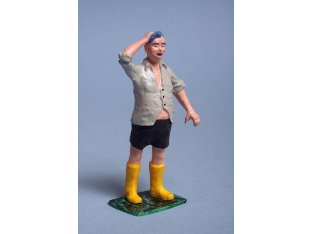 ZinnBlei Gartenbahnfiguren 2011007 Schwitzender Mann mit..., Hobby en Vrije tijd, Modelbouw | Figuren en Diorama's, Nieuw, Ophalen of Verzenden