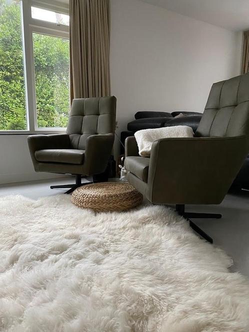 leren fauteuils volledig gestoffeerd - met hoge rug - groen, Huis en Inrichting, Fauteuils, 75 tot 100 cm, 75 tot 100 cm, Nieuw