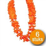 Oranje Versiering | 6 stuks Oranje Krans Hawaii XL, Hobby en Vrije tijd, Nieuw, Verzenden