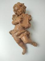 Snijwerk, Engel mit Harfe - Schutzengel - Amor - HOLZFIGUR -