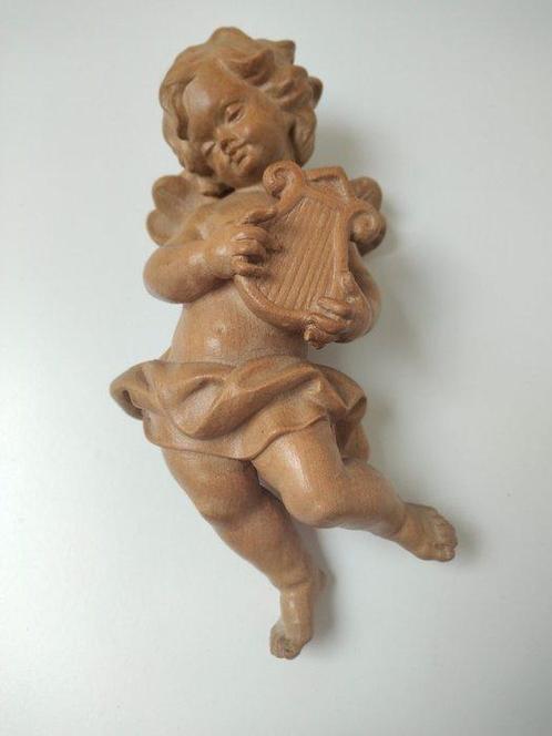 Snijwerk, Engel mit Harfe - Schutzengel - Amor - HOLZFIGUR -, Antiek en Kunst, Antiek | Boeken en Bijbels