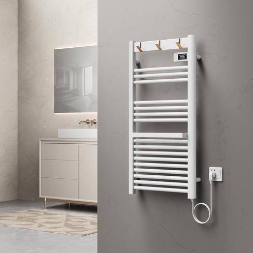 pro.tec Handdoekradiator Uvdal elektrisch 105x50x4,3 cm wit, Doe-het-zelf en Verbouw, Verwarming en Radiatoren, Nieuw, Verzenden