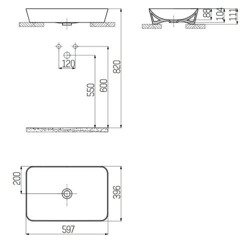 Opbouw Wastafel Creavit Juno 60x40cm Keramiek Wit, Doe-het-zelf en Verbouw, Sanitair, Ophalen of Verzenden