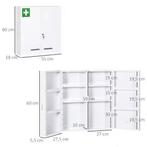 Ruim 2-Deurs Medicijnkastje met 6 Planken – Wit, Staal, Huis en Inrichting, Kasten | Overige, Verzenden, Nieuw