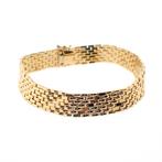 Vintage gouden panter schakel armband | 18,5 cm, Ophalen of Verzenden, Gebruikt, Overige kleuren, Goud
