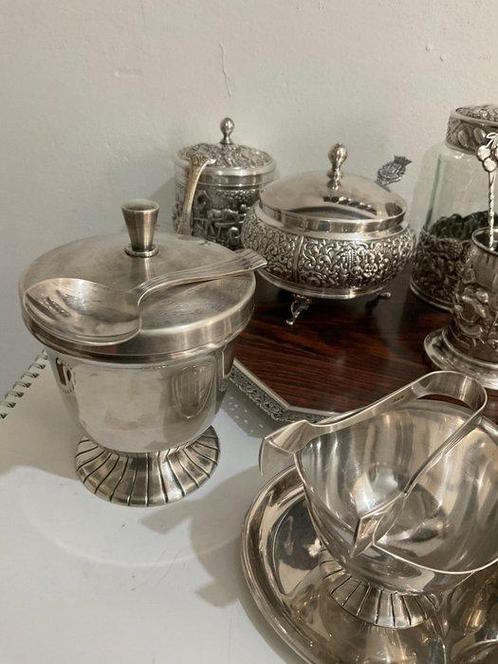 Vintage Verzilverde Douwe Egberts set o.a. Theebussen,, Antiek en Kunst, Antiek | Keukenbenodigdheden