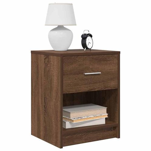 vidaXL Nachtkastjes 2 st met lade 40x34x50 cm bruin, Huis en Inrichting, Slaapkamer | Nachtkastjes, Nieuw, Hout, Verzenden