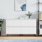 vidaXL Dressoirs 2 st bewerkt hout wit, Verzenden, Nieuw, 50 tot 100 cm, 25 tot 50 cm