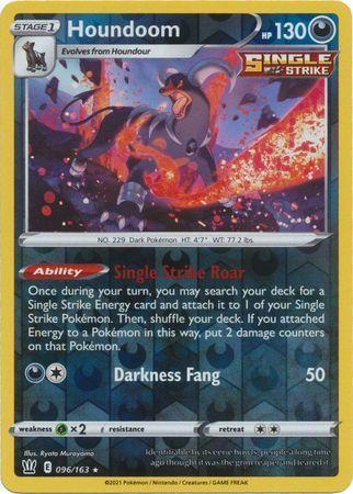 Houndoom 096/163 reverse holo Battle Styles, Hobby en Vrije tijd, Verzamelkaartspellen | Pokémon, Losse kaart, Nieuw, Foil, Ophalen of Verzenden