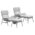 Garden Impressions Fresno loungestoelen donker grijs - Mati, Tuin en Terras, Tuinsets en Loungesets, Verzenden, Nieuw