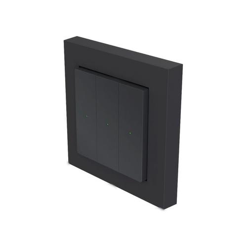 Wandschakelaar Z-Push - Zwart mat - Heatit- Zwave, Doe-het-zelf en Verbouw, Elektra en Kabels