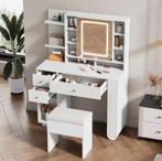 Kaptafel 100 cm – Met Spiegel, Kruk en LED Verlichting, Verzenden, Nieuw