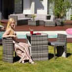 2dekans | tectake® - wicker bistroset, ruimtebesparend in, Ophalen of Verzenden, Zo goed als nieuw