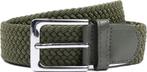 Geweven Riem Legergroen maat 115 Heren, Verzenden, Nieuw, Suitable, Echt leder