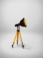 Vintage statiefprojectorlamp van hout en metaal, Antiek en Kunst, Antiek | Lampen