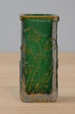 Daum - Vaas - Daum Nancy - distelvaas met gouden accenten,, Antiek en Kunst, Antiek | Glas en Kristal